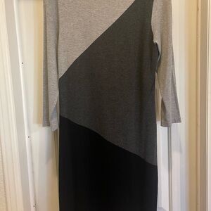 Calvin Klein Brand knee length long sleeve block dress